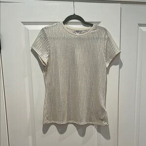 Elegant Cream Short Sleeve Top